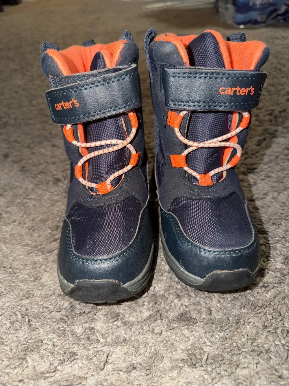 Carter's Navy and Orange Toddler Waterproof Snow Boots